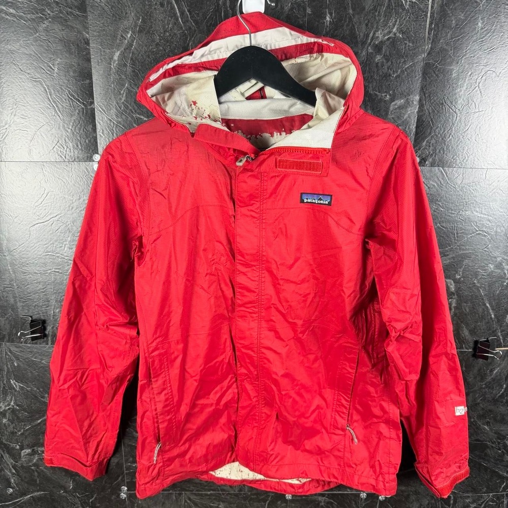 Patagonia Women's Red Torrentshell H2NO Wind Rain Jacket XS -Flaws
